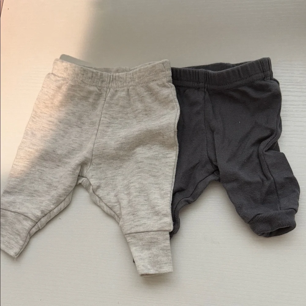 CARTERS Neutral Baby Pants Set - Light Gray & Charcoal - Picture 1 of 3